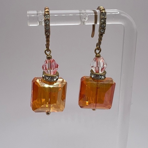 Topaz Colored beaded Drop Earrings - Pre-owned - Picture 2 of 12